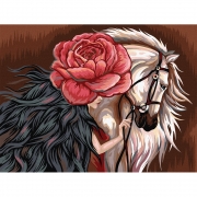 Картина за номерами "Дама з конем"