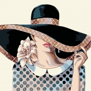 Картина за номерами "Дама у капелюсі"