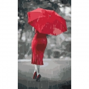 Картина за номерами "Дівчина у червоному"