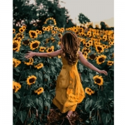 Картина за номерами "Дівчина у соняшниках"