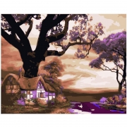 Картина за номерами "Будиночок в чарівному лісі"