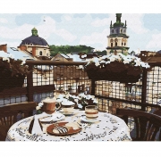 Картина за номерами "Кава на даху Львова"