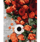 Картина за номерами "Кава з запахом троянд"