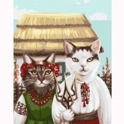 Картина по номерам "Кошачья готика"