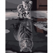 Картина за номерами "Кіт та тигр"