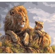 Картина по номерам "Львы"