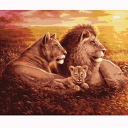 Картина по номерам "Львиная семья"