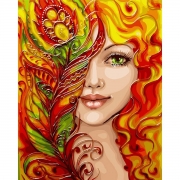Картина по номерам "Огненная девушка"