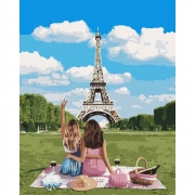 Картина по номерам "Подружки в Париже"
