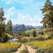 Картина по номерам "Сельская дорога"