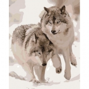Картина за номерами "Сніжні вовки"