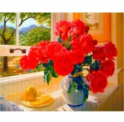 Картина за номерами "Квіти у вазі"