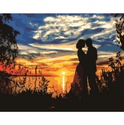 Картина по номерам "Влюбленная пара возле озера"