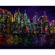 Картина по номерам "Яркий город"
