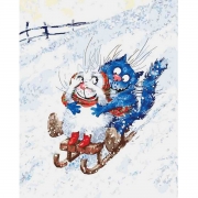 Картина по номерам "Зимние гуляния"