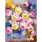 Картина за номерами «Квіти в блакитний вазі»