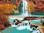 Картина по номерам «У подножья водопада»