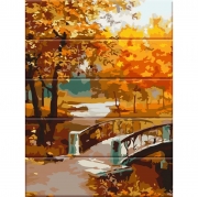 Картина по номерам на дереве "Осенний парк"