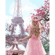 Картина за номерами на полотні "Закохана у Париж"