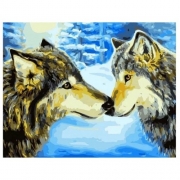 Картина по номерам на подрамнике "Пара волков"