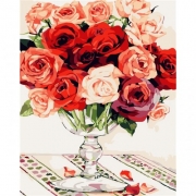 Картина по номерам на подрамнике "Яркие розы"