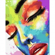 Картина по номерам с лаком "Женщина в красках"
