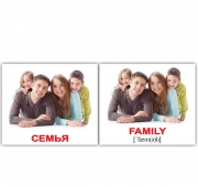 Карточки Домана мини русско-английские "Семья/Family"