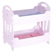 Кроватка розовая для кукол двухярусная "Мася" с постелью
