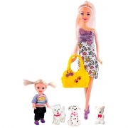 Кукла Ася Семейная прогулка со щенками