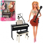 Кукла DEFA музыкантка с пианино и гитарой