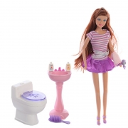 Кукла Defa с мебелью для ванной