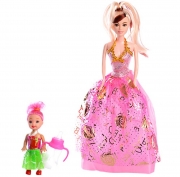 Лялька з донькою  та сукнями 15 шт