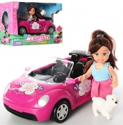 Кукла с машиной и собачкой