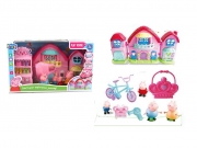 Ляльковий музичний будиночок із сім'єю свинок