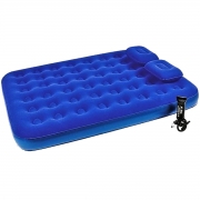 Матрас надувной двуспальный с насосом и подушками синий