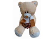 Медведь  с сердцем персиковый 75см