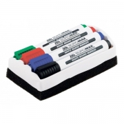 Набор 4 маркеров для магнитной доски с губкой Buromax