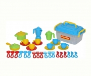 Набір дитячого посуду на 6 персон в контейнері