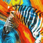 Набор для росписи картины по номерам "Цветная зебра"