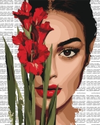 Набор для росписи по номерам "Красочная поэзия: Красные гладиолусы"