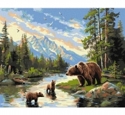 Набор для росписи по номерам "Медведица и медвежата"