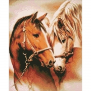 Набор для творчества алмазная мозаика "Пара лошадей"