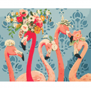 Набор для творчества картина по номерам "Красотки фламинго"