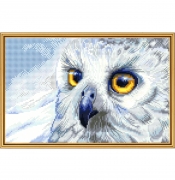 Набір для вишивання нитками на білій канві "Полярна сова"