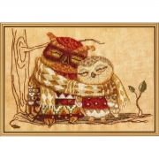 Набор для вышивания нитками на канве с фоновым рисунком "Семейное тепло"