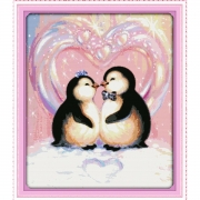 Набор для вышивки крестиком "Любовь пингвинов"
