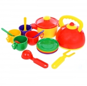 Набор игрушечной посуды с чайником и кастрюлей