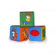 Набор из трех мягких кубиков с рисунком