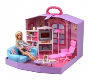 Набор мебели с куклой гостиная Gloria в чемодане