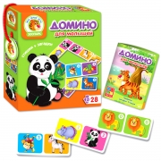 Обучающие карточки домино "Зоопарк"